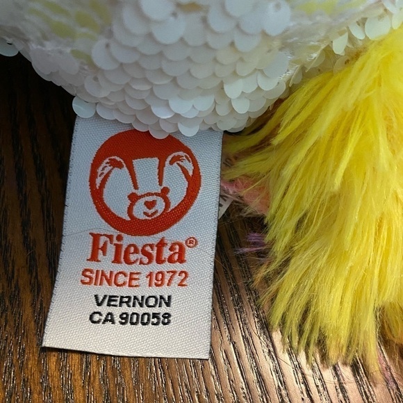 Fiesta white Sequin unicorn Rainbow Star Plush Toy NWT - Picture 4 of 16